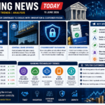 Banking News Today infographic showing digital banking growth, central bank updates, fintech innovation, cybersecurity, AI banking trends, market performance, and global financial industry insights for 2026.