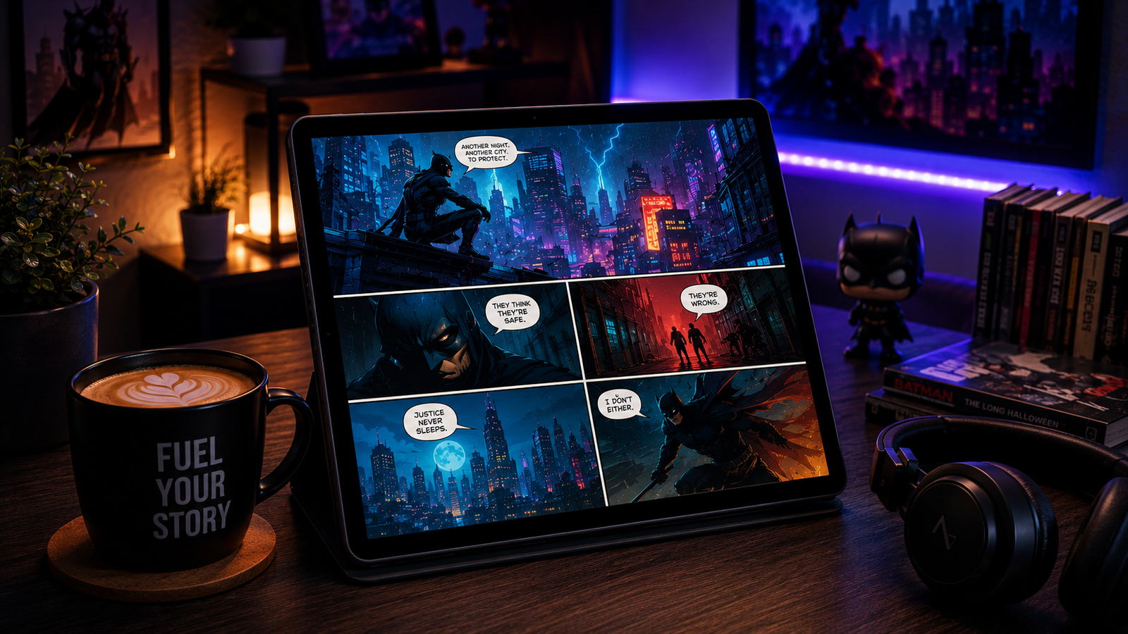DailyAllNews displayed on a tablet with the latest world news headlines in a modern workspace